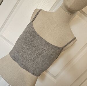 Gray Ribbed Crop Top